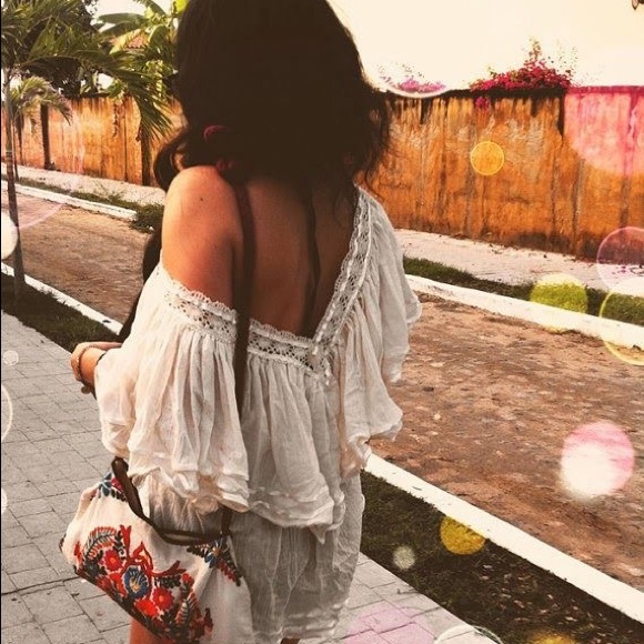 Mexican Boho Top Mini Dress Crochet Blouse - Picture 4 of 4